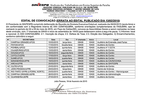 - Sindicato dos Trabalhadores em Ensino Superior da Paraíba